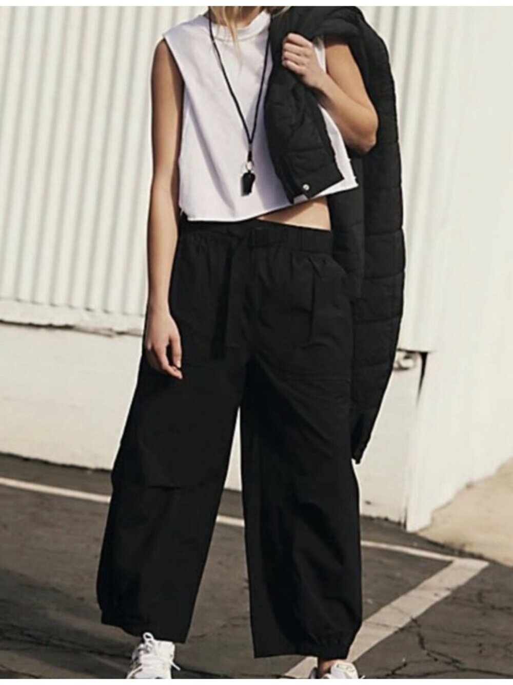 Free People Movement Womens Size S Offsides Black Low Rise Slouchy Pants Baggy